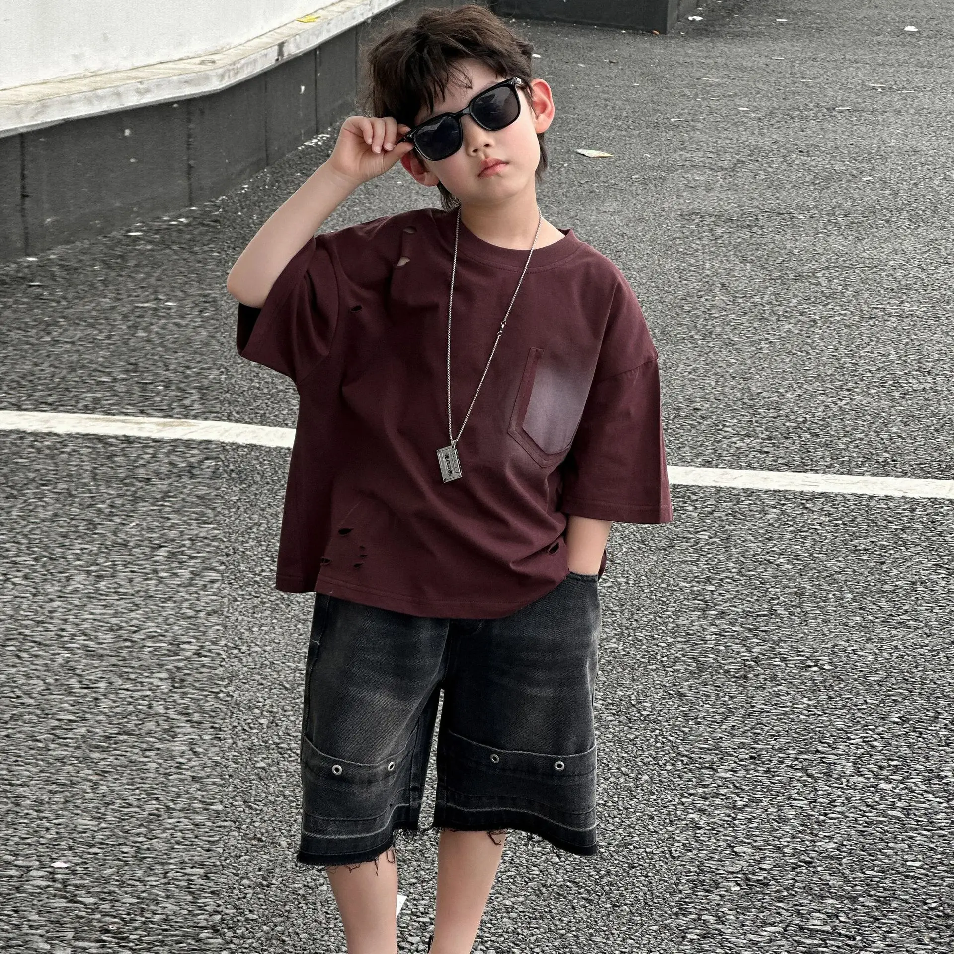 Maroon Pure Cotton T-Shirt for Boys 2025 — feature 10