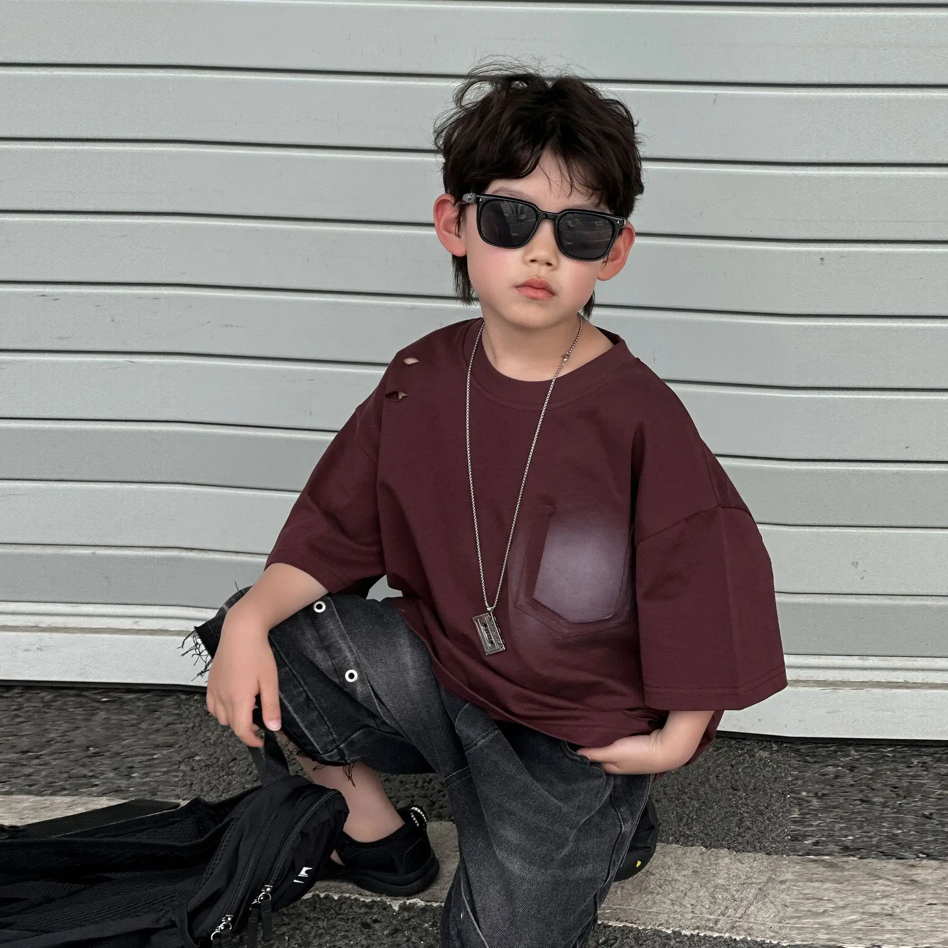 Maroon Pure Cotton T-Shirt for Boys 2025 — feature 12
