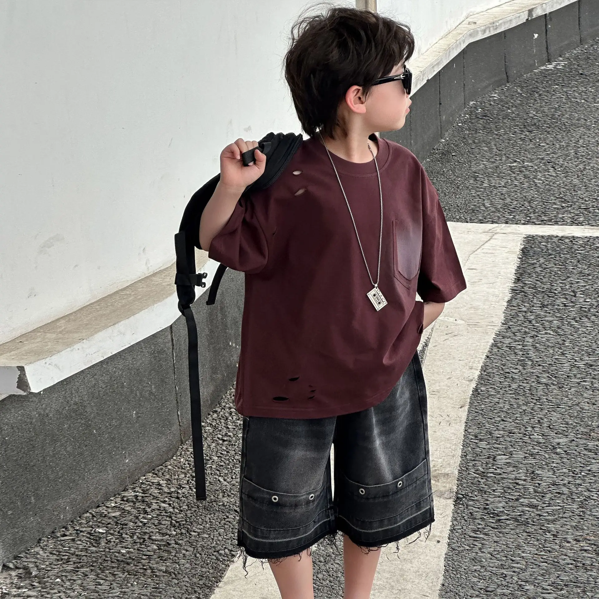 Maroon Pure Cotton T-Shirt for Boys 2025 — feature 2