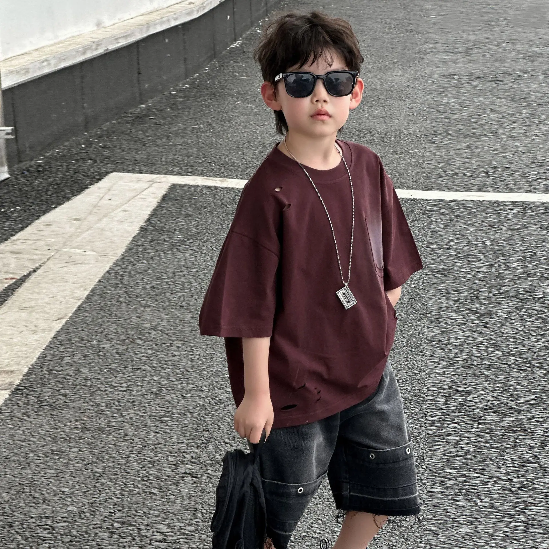 Maroon Pure Cotton T-Shirt for Boys 2025 — feature 6