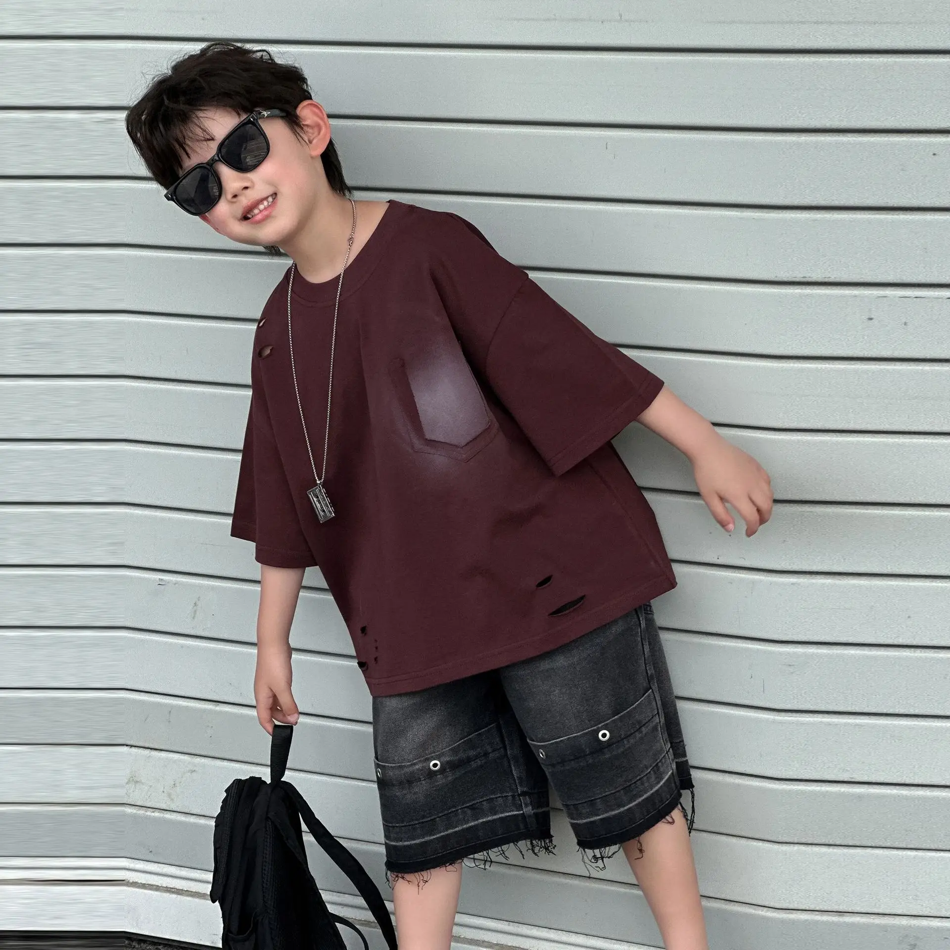 Maroon Pure Cotton T-Shirt for Boys 2025 — feature 7