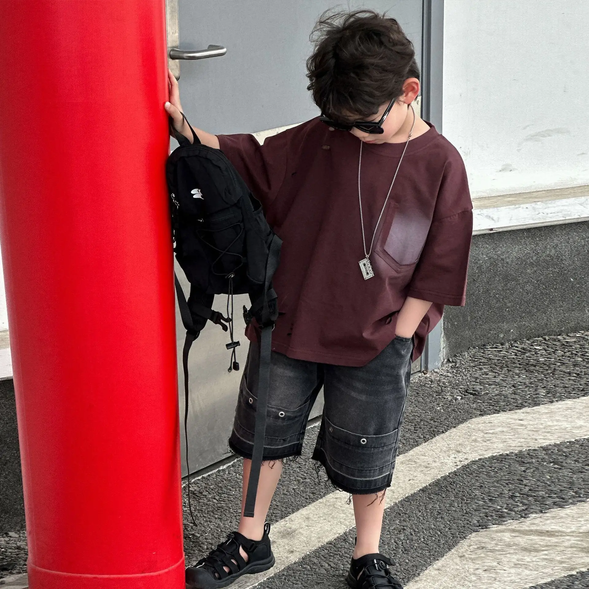 Maroon Pure Cotton T-Shirt for Boys 2025 — feature 8