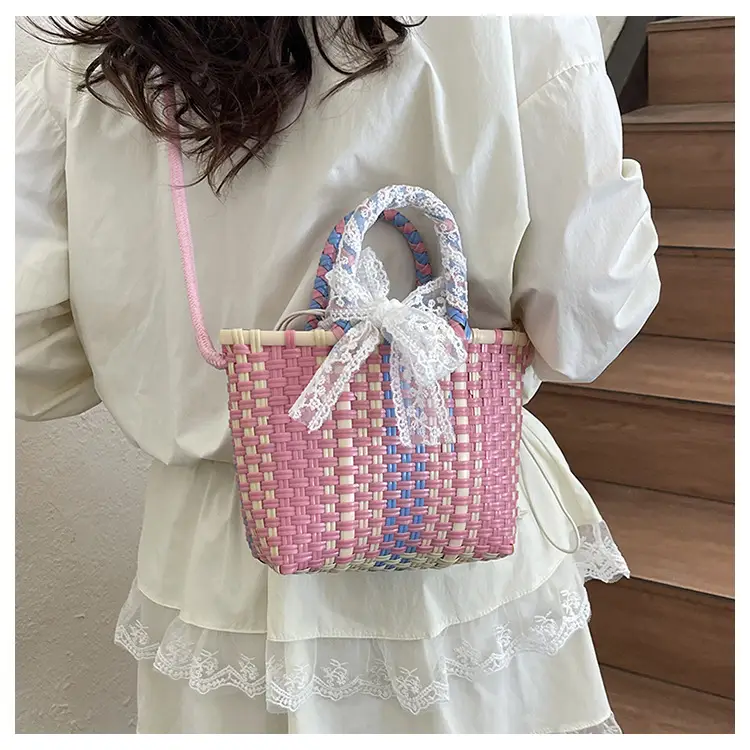Blue Woven Crossbody Bag for Women Small Square Design — feature 27