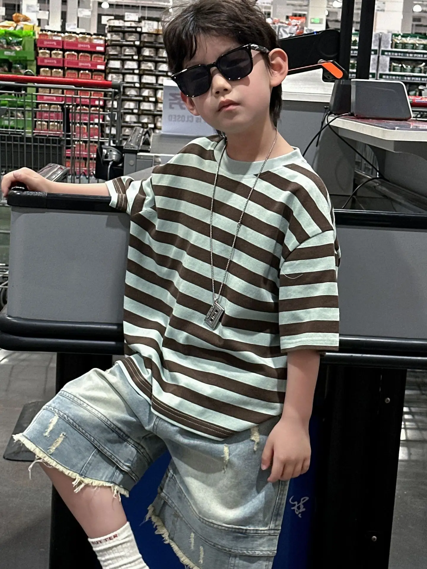 Summer Boys Striped T-Shirt Half Sleeve 2025 - Image 2