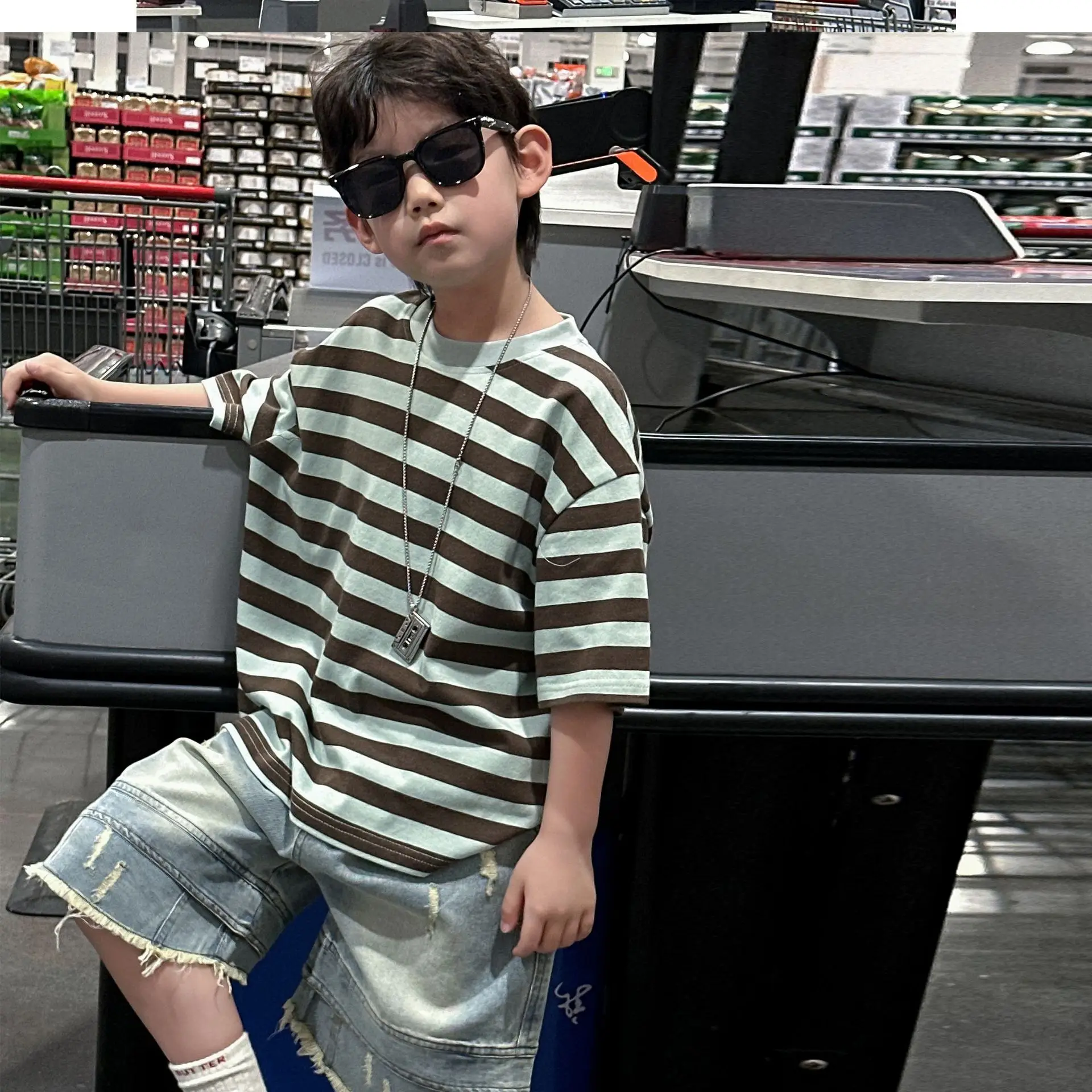 Summer Boys Striped T-Shirt Half Sleeve 2025 — feature 2