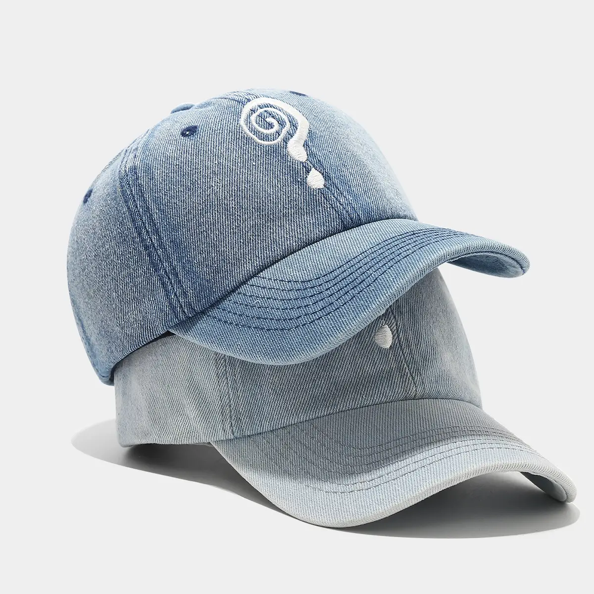 Men Washed Vintage European Duckbill Cap Blue - Image 3