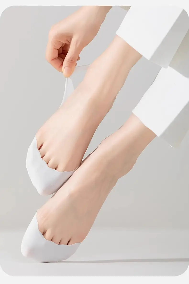 Ultra-Low-Cut Seamless Anti-Puncture Invisible Socks for Women, Ice Silk Integrated Terry Bottom, Spring and Autumn Seamless Boat Socks — feature 24