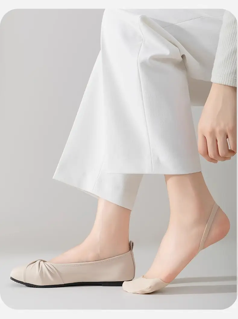 Ultra-Low-Cut Seamless Anti-Puncture Invisible Socks for Women, Ice Silk Integrated Terry Bottom, Spring and Autumn Seamless Boat Socks — feature 27