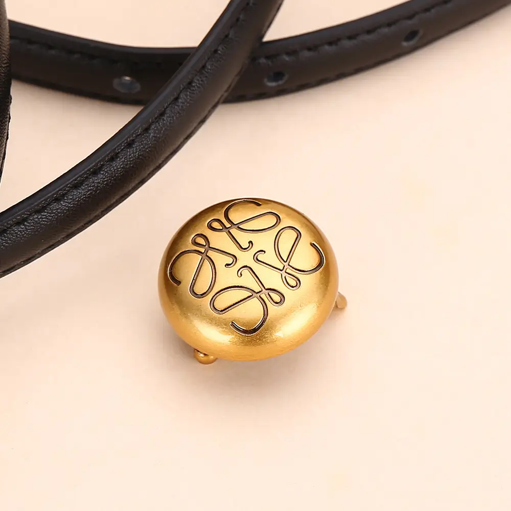 Women's White Leather Belt with Gold Buckle - Image 8