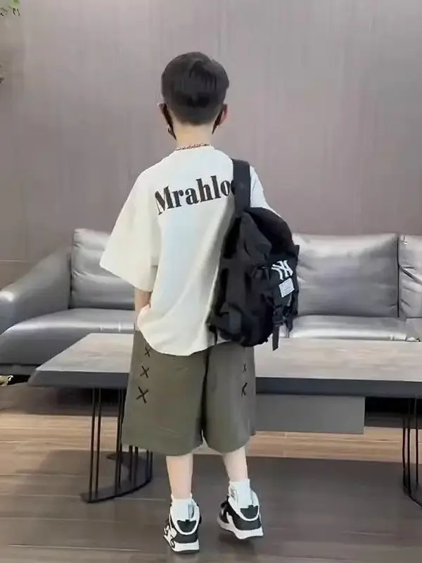 Boys Korean Fashion T-Shirt Pants Set 2024 - Image 6
