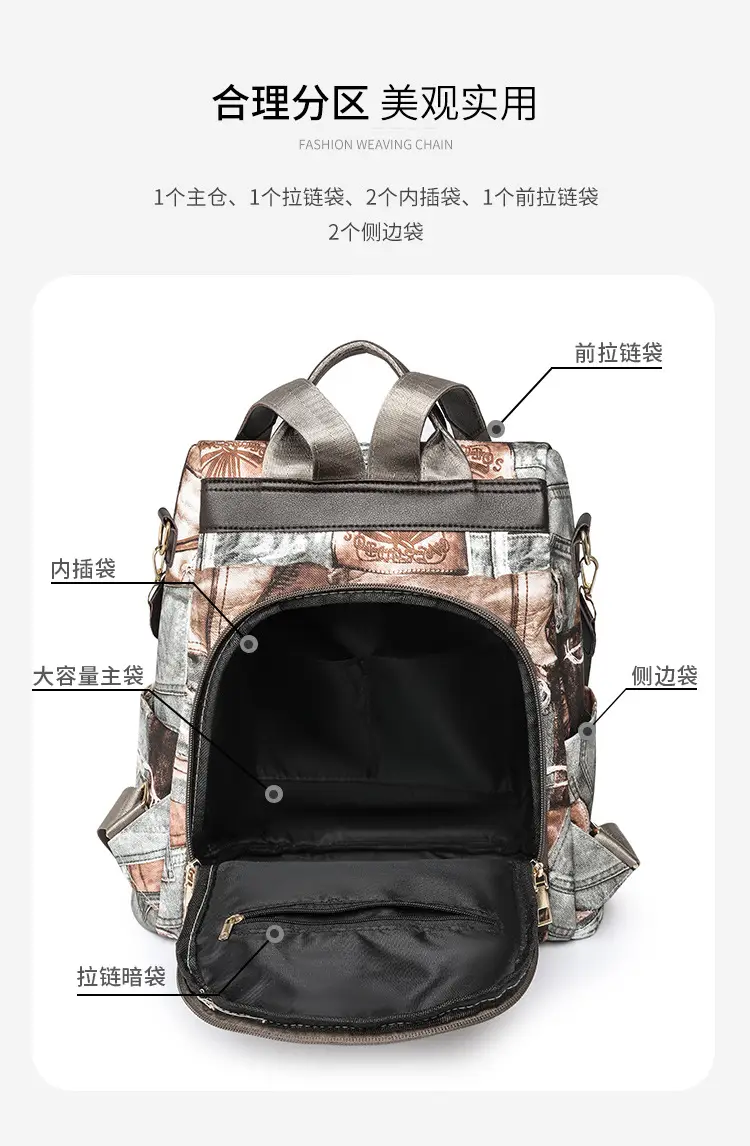 2025 New Niche Design Shoulder Bag with Retro Print — feature 12