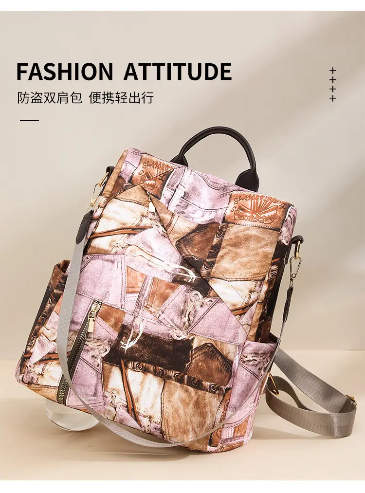2025 New Niche Design Shoulder Bag with Retro Print — feature 2