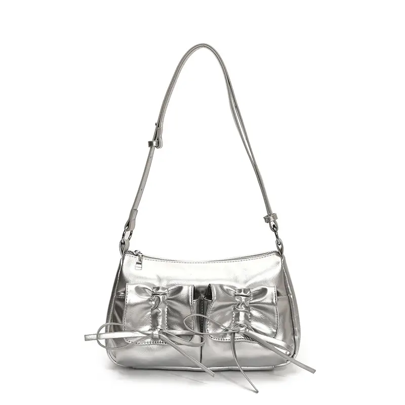 Feminine Silver Crossbody Bag Large Capacity Summer Fashion - Image 10