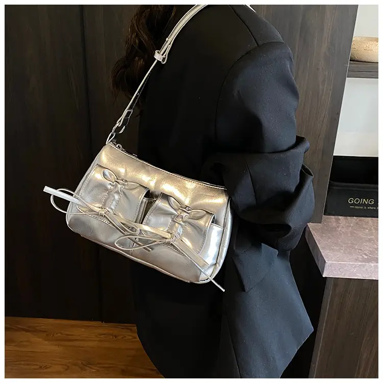 Feminine Silver Crossbody Bag Large Capacity Summer Fashion — feature 19