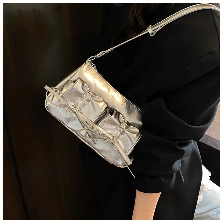 Feminine Silver Crossbody Bag Large Capacity Summer Fashion — feature 20