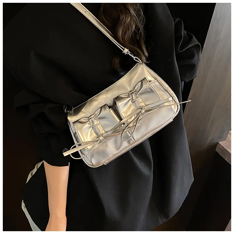 Feminine Silver Crossbody Bag Large Capacity Summer Fashion — feature 22
