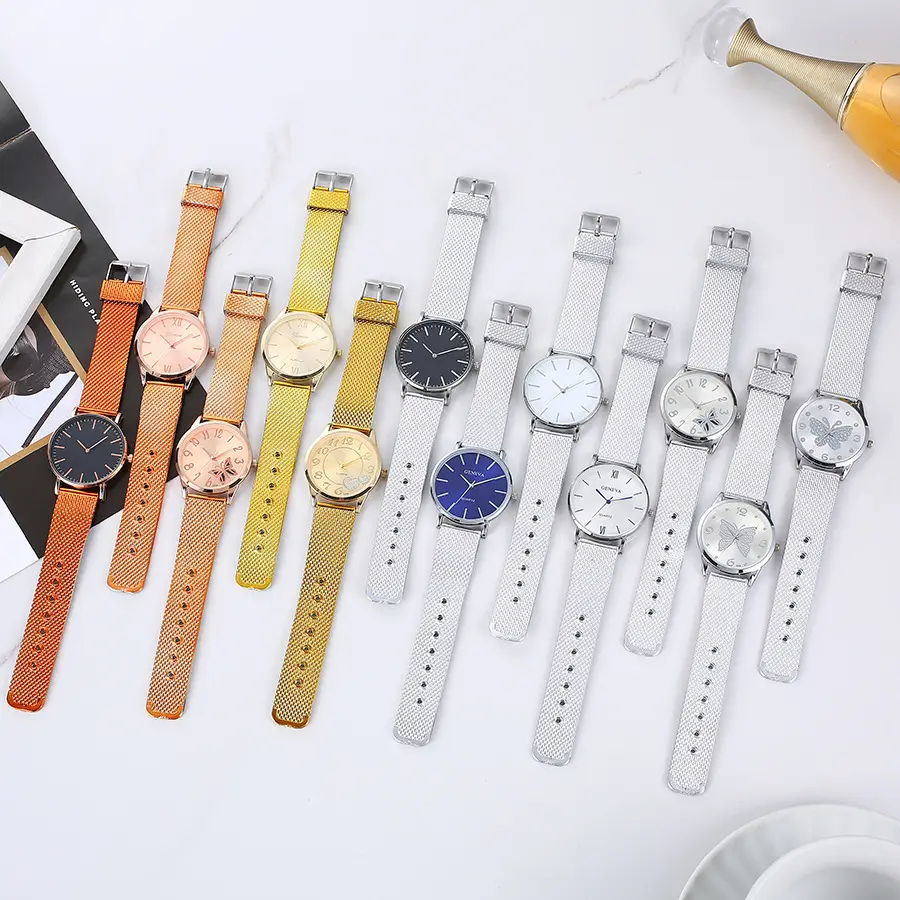 Women Butterfly Dial Rose Gold Mesh Watch - Image 13