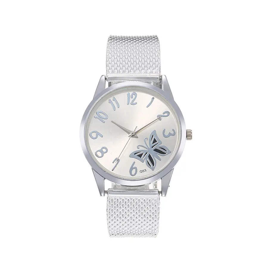 Women Butterfly Dial Rose Gold Mesh Watch - Image 2