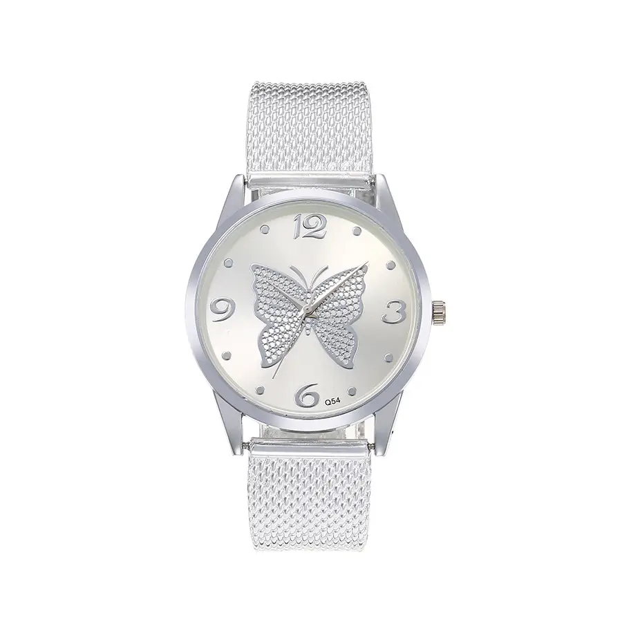 Women Butterfly Dial Rose Gold Mesh Watch - Image 3