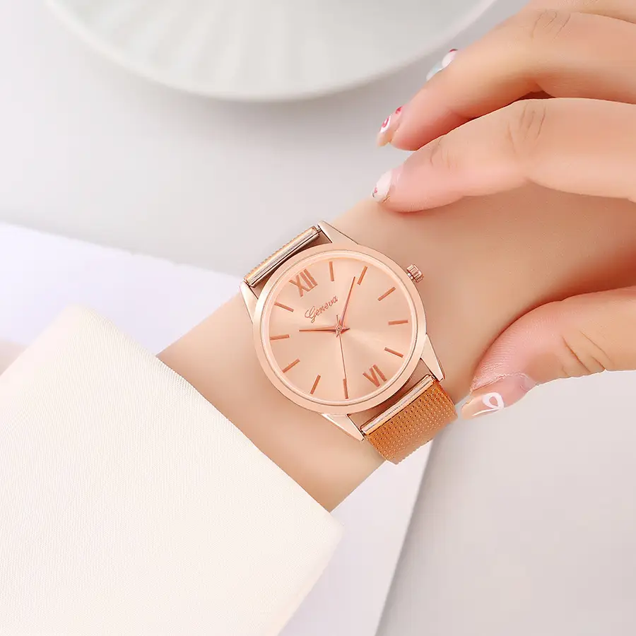 Women Butterfly Dial Rose Gold Mesh Watch — feature 14