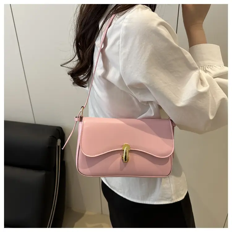 Pink Korean Textured Shoulder Bag for Women — feature 14