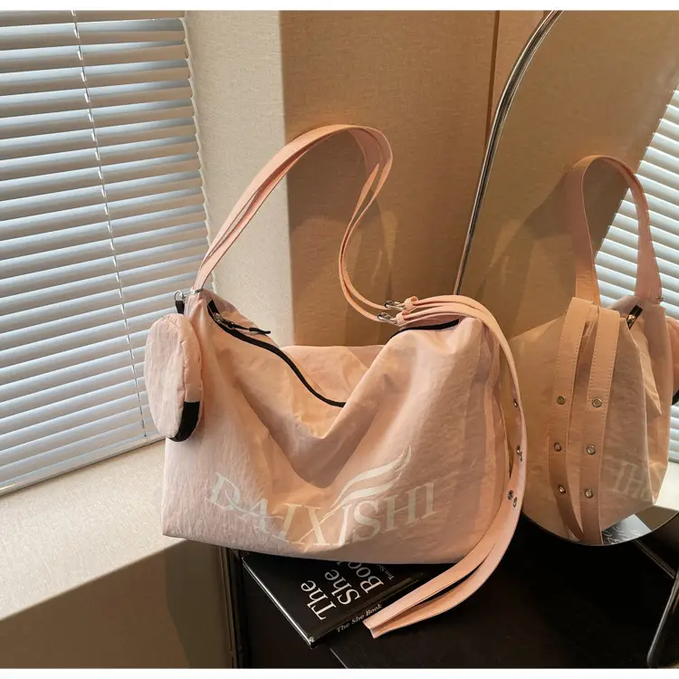 Large Capacity Canvas Tote Bag with Orange Logo — feature 12