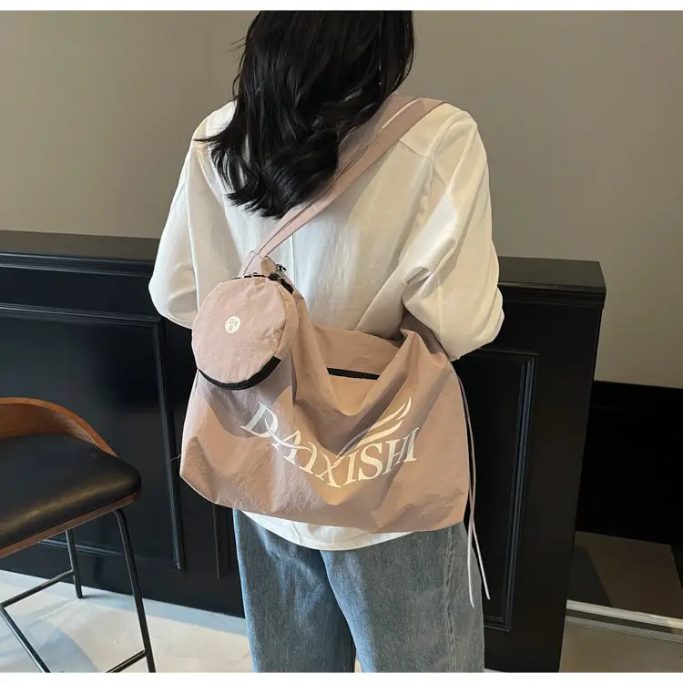 Large Capacity Canvas Tote Bag with Orange Logo — feature 15