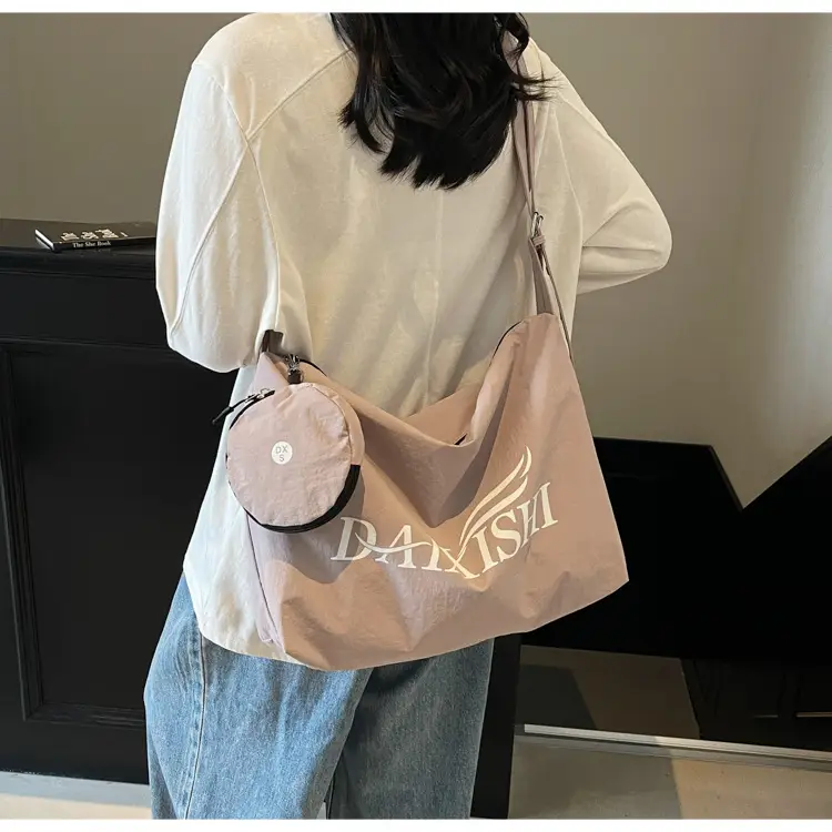 Large Capacity Canvas Tote Bag with Orange Logo — feature 20