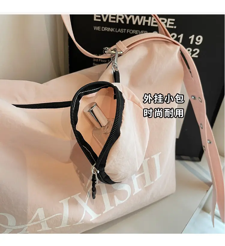 Large Capacity Canvas Tote Bag with Orange Logo — feature 23