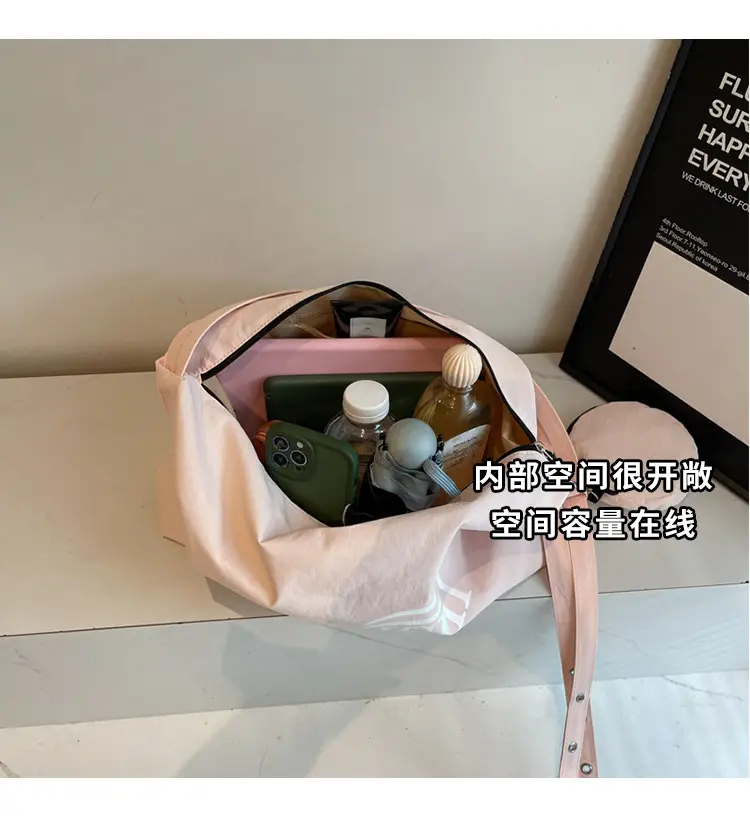 Large Capacity Canvas Tote Bag with Orange Logo — feature 28