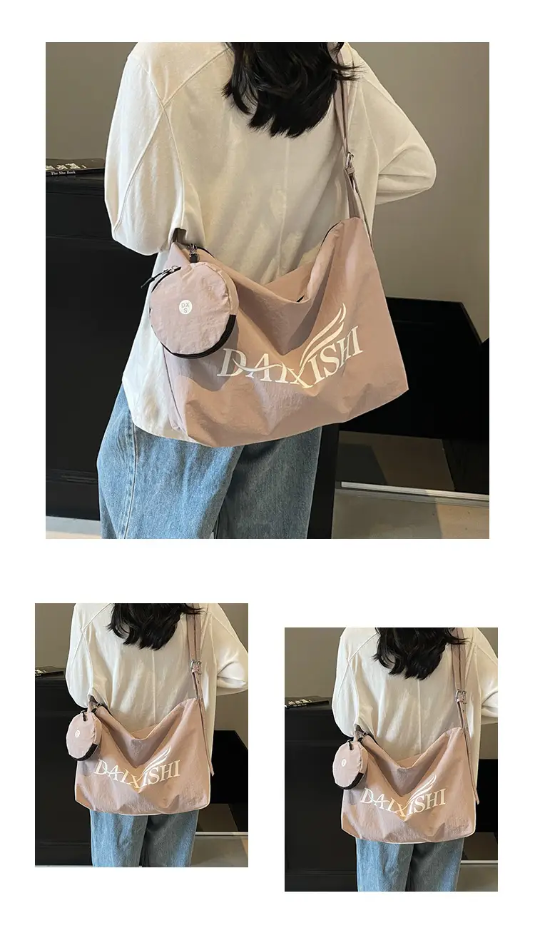 Large Capacity Canvas Tote Bag with Orange Logo — feature 7