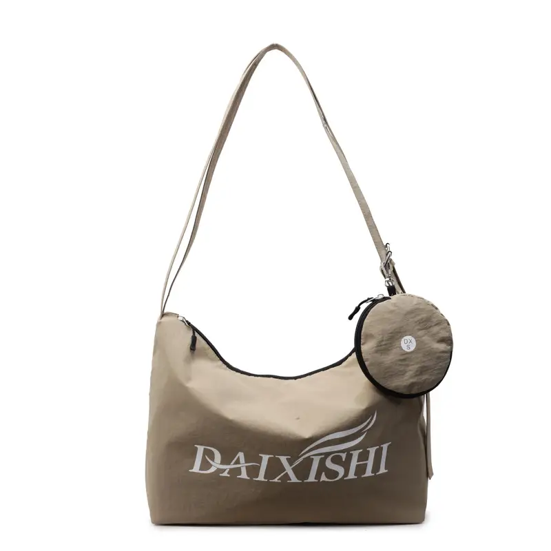 Large Capacity Canvas Tote Bag with Orange Logo