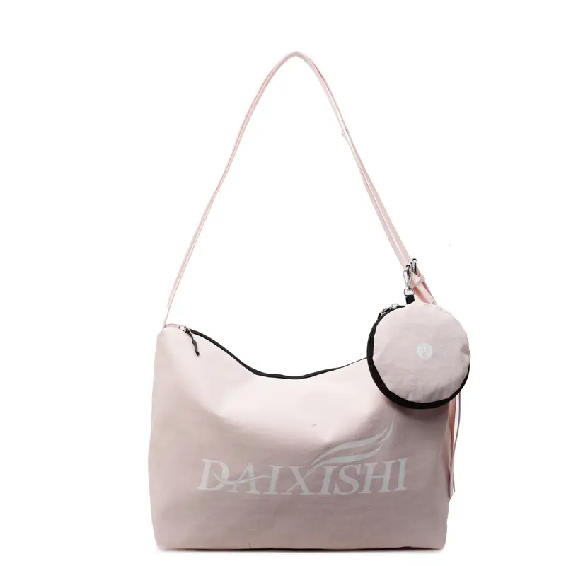 Large Capacity Canvas Tote Bag with Orange Logo