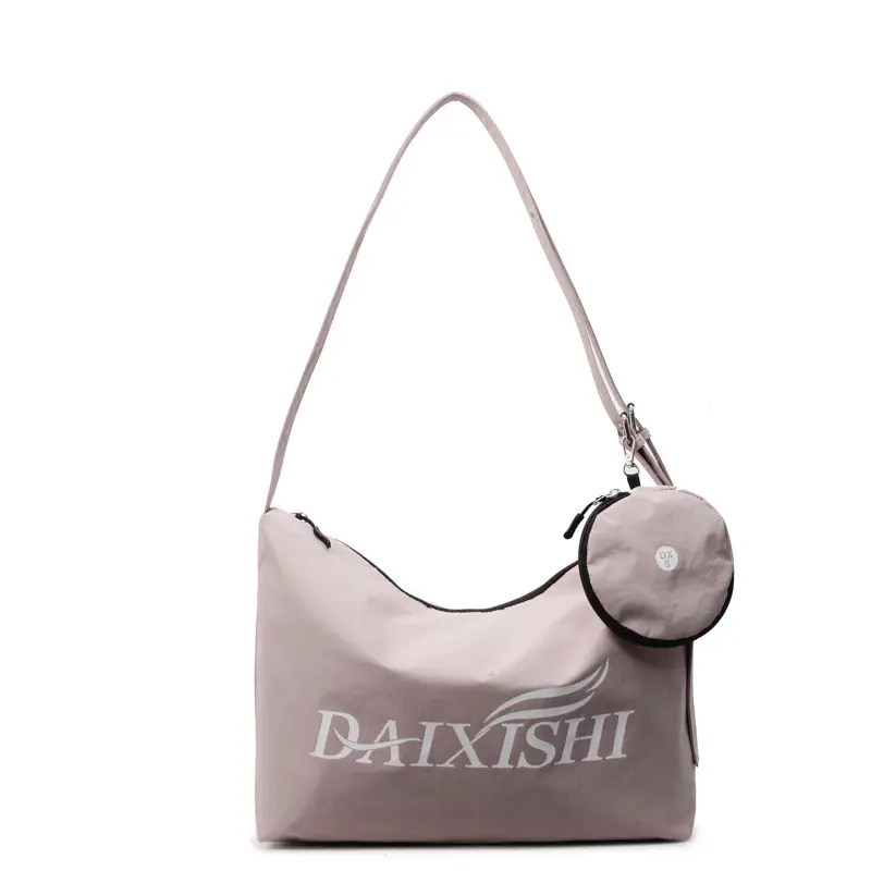 Large Capacity Canvas Tote Bag with Orange Logo