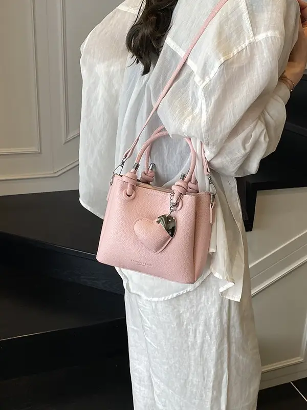 Light Blue Korean Style Bucket Bag for Women - Image 9