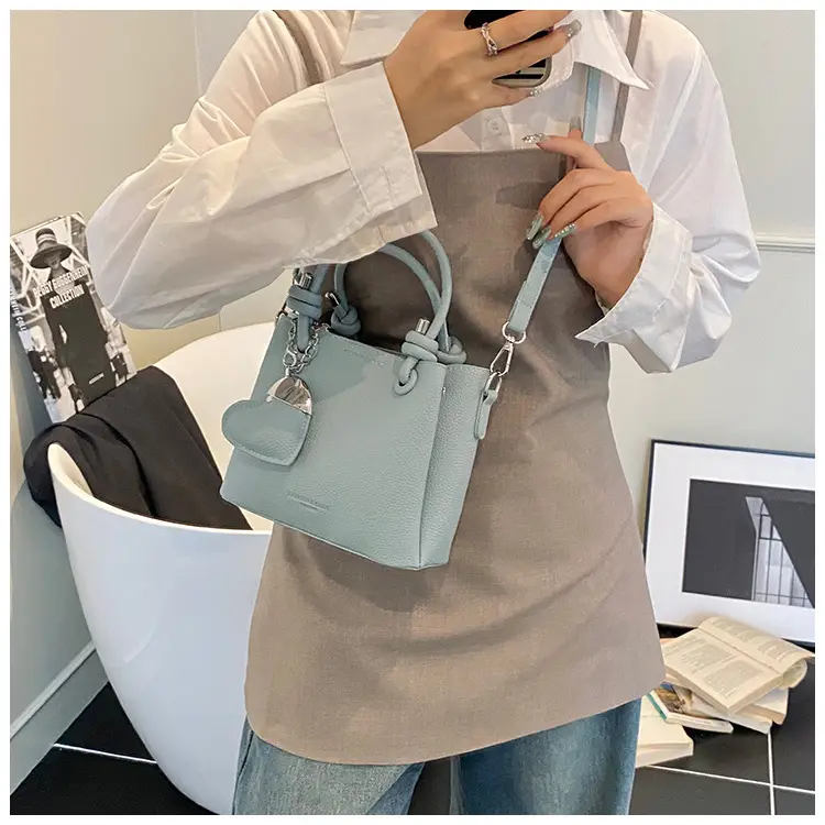 Light Blue Korean Style Bucket Bag for Women — feature 24