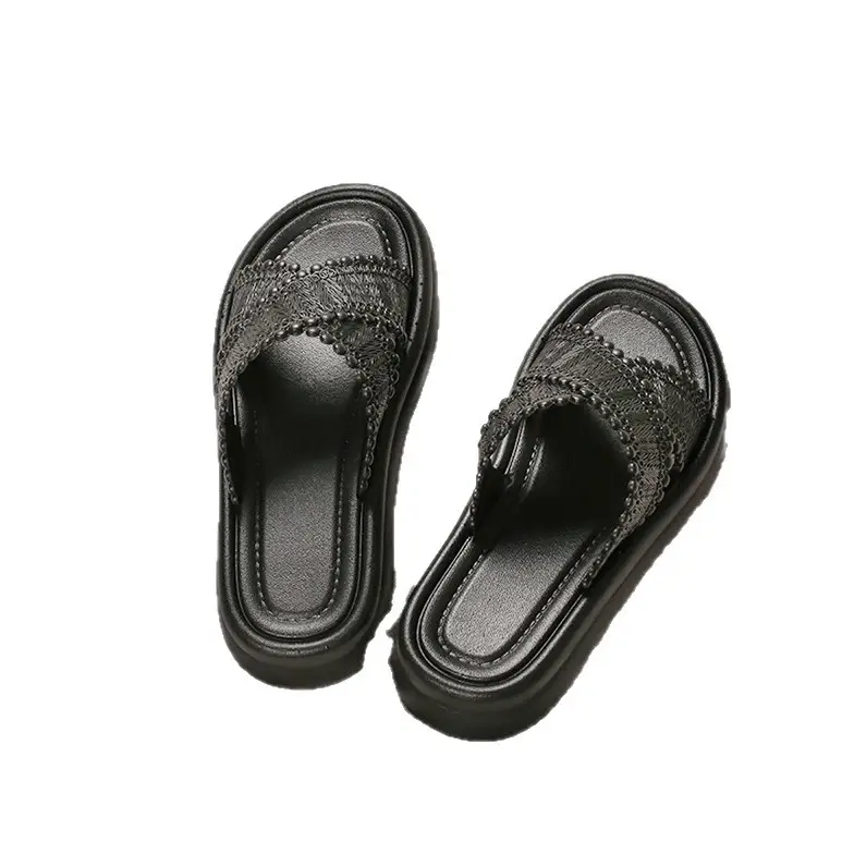 Bohemian Thick-Soled Slippers for Women's Outer Wear 2025 New Summer Ins Non-Slip One-Line Sandals Beach Sandals - Image 8