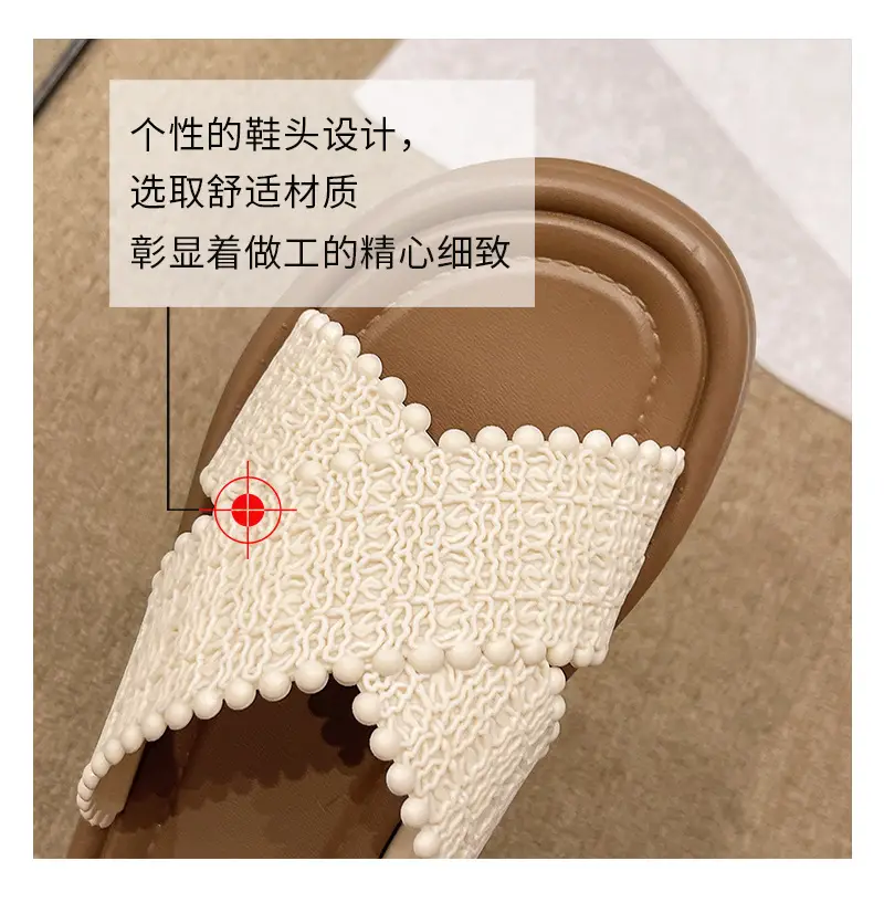 Bohemian Thick-Soled Slippers for Women's Outer Wear 2025 New Summer Ins Non-Slip One-Line Sandals Beach Sandals — feature 15