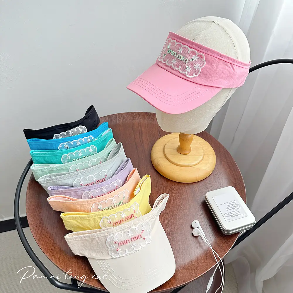 Women White Lace Baseball Cap Sunshade Hat - Image 11