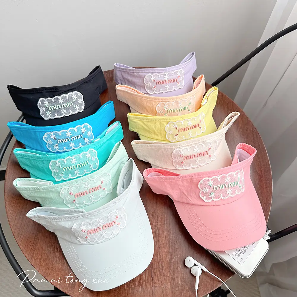 Women White Lace Baseball Cap Sunshade Hat - Image 12