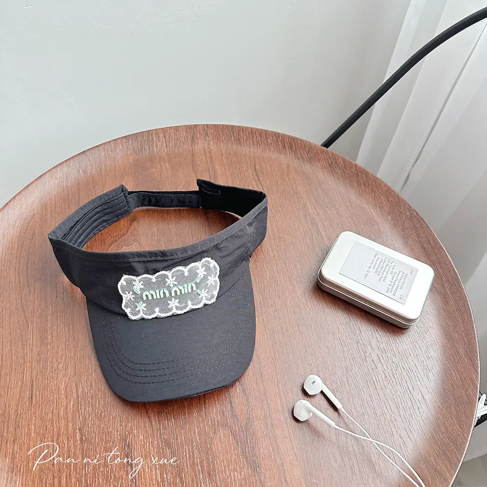 Women White Lace Baseball Cap Sunshade Hat - Image 2