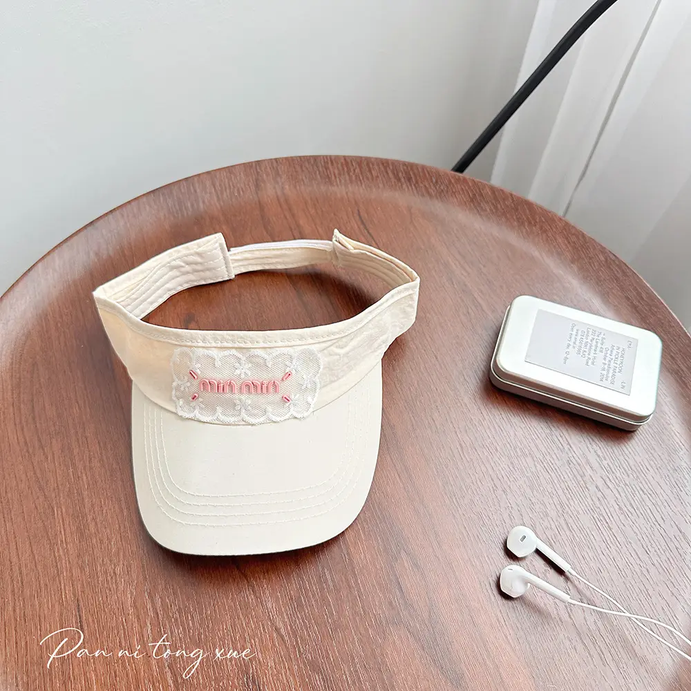 Women White Lace Baseball Cap Sunshade Hat - Image 6