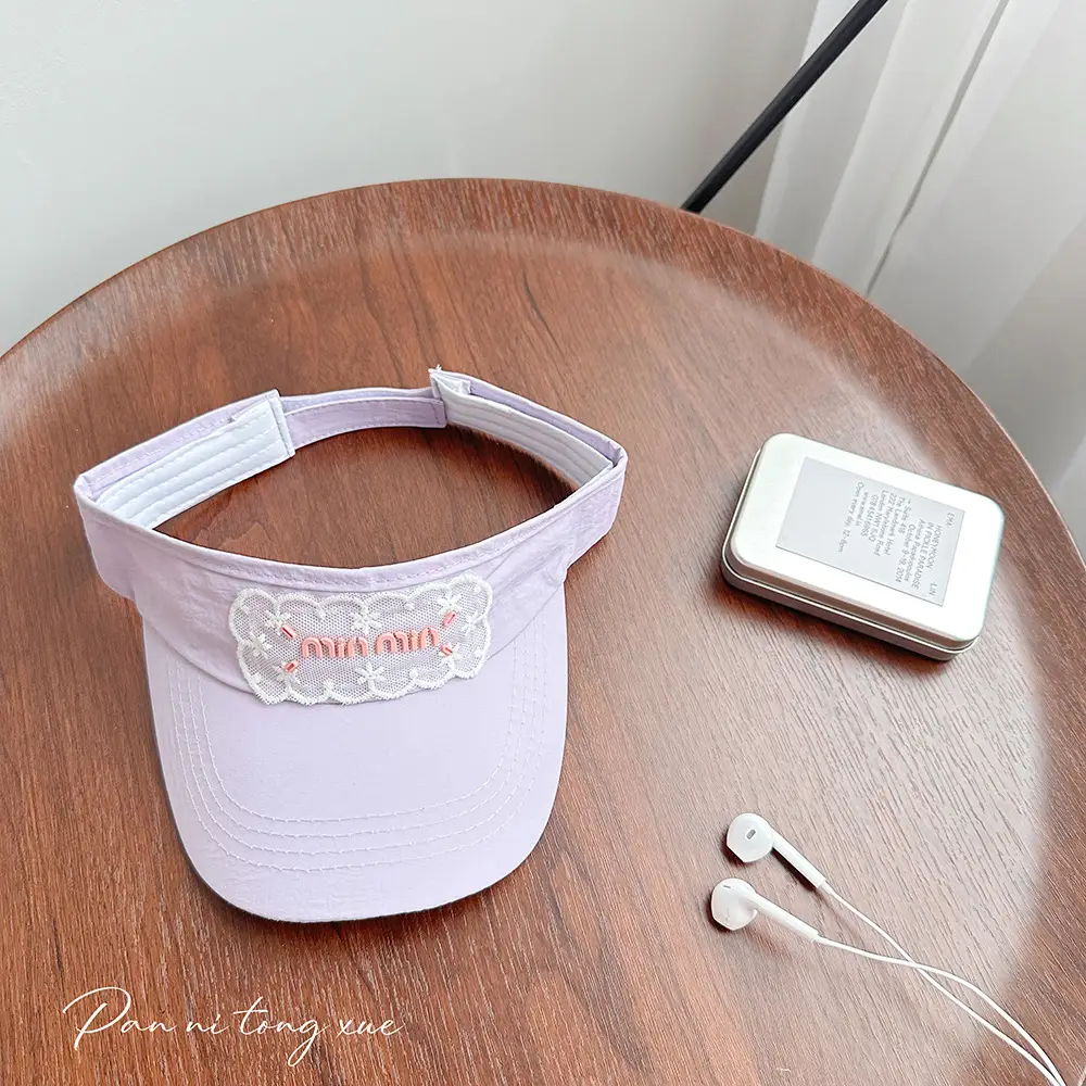 Women White Lace Baseball Cap Sunshade Hat - Image 9