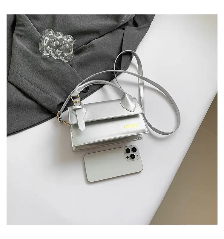 Trendy Silver Square Shoulder Bag for Women — feature 39
