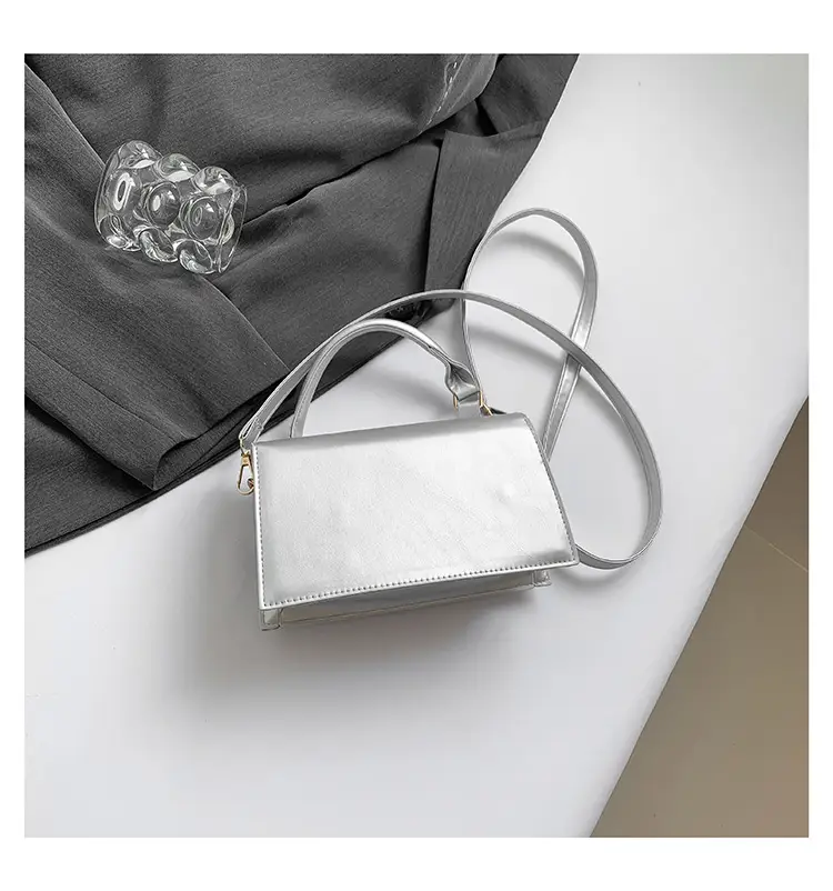 Trendy Silver Square Shoulder Bag for Women — feature 40