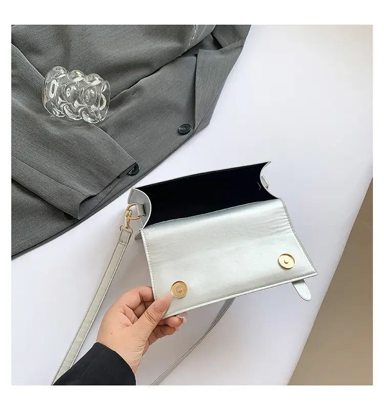 Trendy Silver Square Shoulder Bag for Women — feature 41