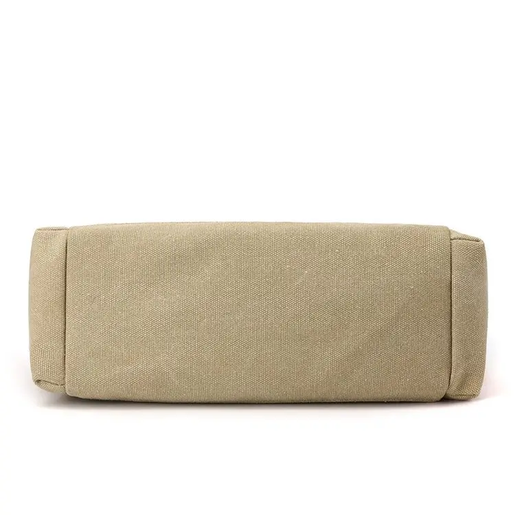 Korean-style Grey Canvas Shoulder Bag with Brown Handles — feature 39