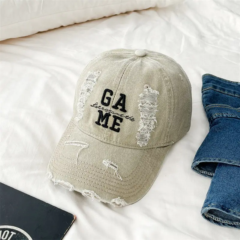 Women's Embroidered Hole Cap with "GAME" Design - Image 4