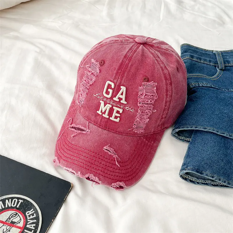 Women's Embroidered Hole Cap with "GAME" Design - Image 5