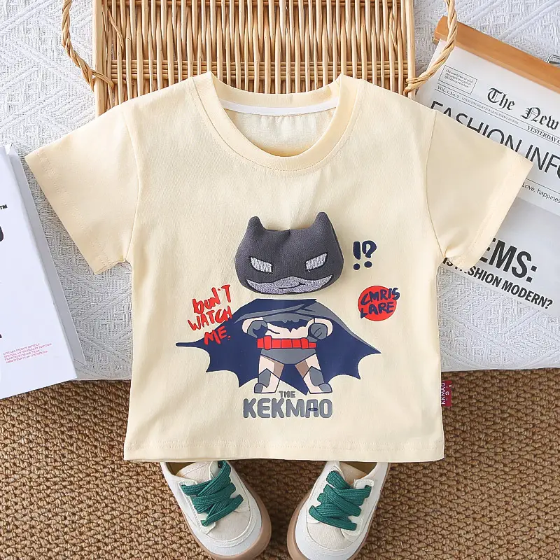 Kids Cartoon T-Shirt Shorts Set Black Summer Wear — feature 17